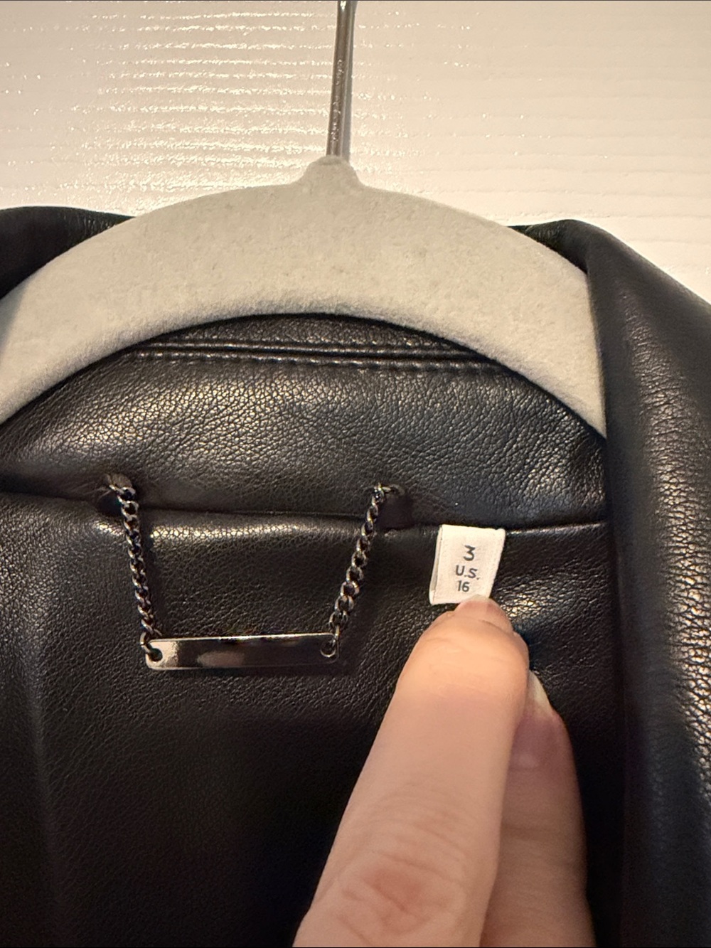 Chicos Leather Longline Blazer Jacket - Black - Picture 2 of 2